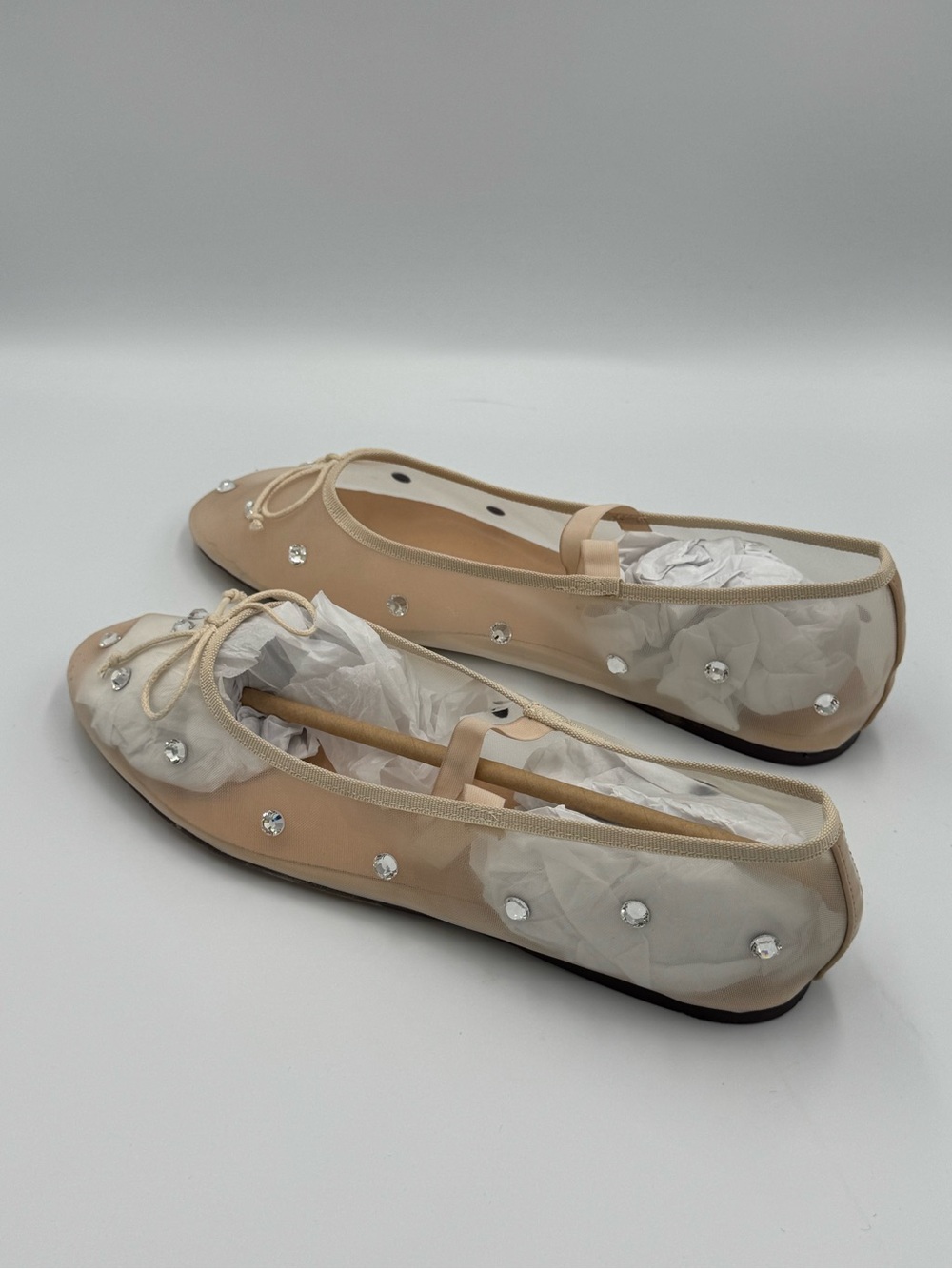 Chinese Laundry Adette Nude Crystal Mesh Ballet Flats Women’s 9.5 New w/o box - Picture 6 of 9